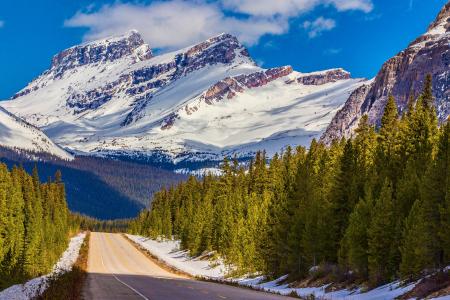 班夫国家公园,雪山,高清,4K,加拿大