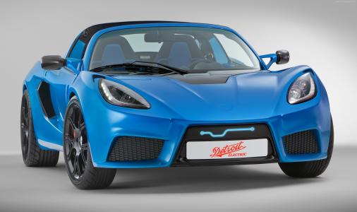 底特律电器SP01,最快的电动车,跑车,电动车,蓝色（水平）
