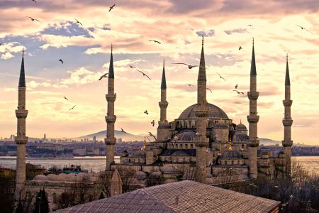苏丹艾哈迈德清真寺,土耳其伊斯坦布尔,旅游,观光（水平）