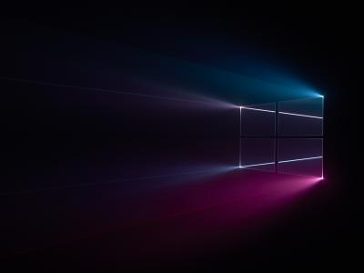 Windows 10,Windows徽标,蓝色,粉红色,黑暗,高清