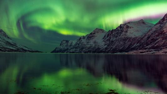 极光Borealis,5k,4k壁纸,阿比斯库,瑞典,旅游,旅游,绿色,湖泊,国家公园（水平）