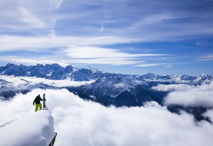 喜马拉雅山,5k,4k壁纸,8k,Kangchenjunga,滑雪板,山,旅游,雪（横向）