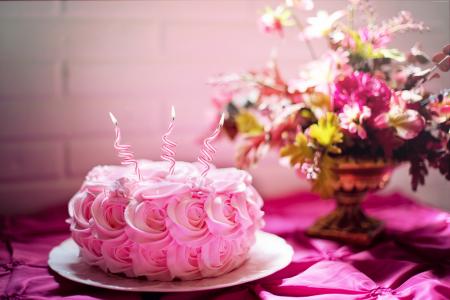 生日蛋糕,食谱,粉红色,5K（水平）