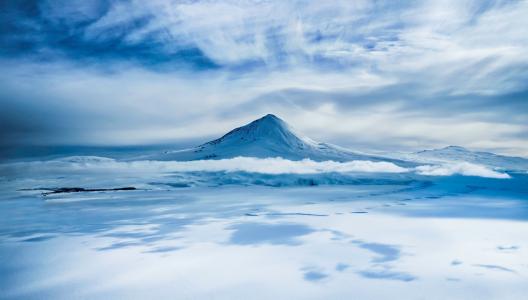 Erebus,南极洲,火山,雪,冬天,5k（水平）