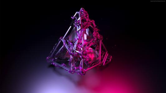 金字塔,3D,紫罗兰色,HD（水平）