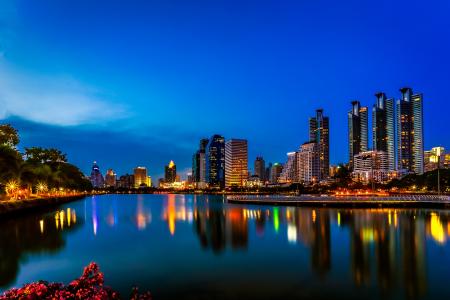 曼谷,夜景,泰国,4K