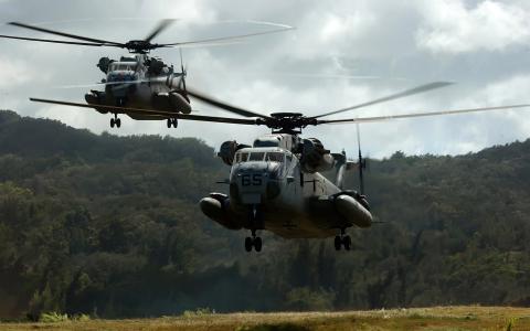 两架CH 53D海上种马直升机