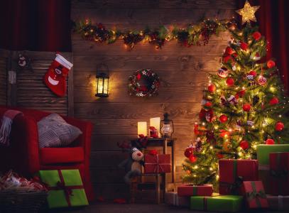 圣诞装饰,圣诞树,礼物,5K