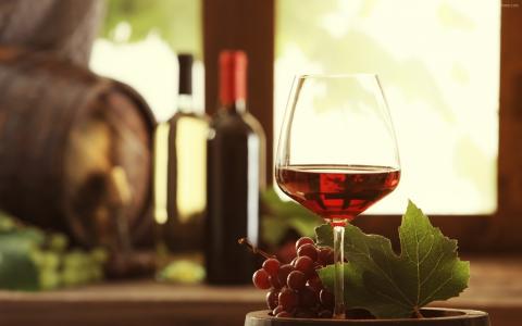 葡萄酒,饮料,酒精,葡萄,叶子（水平）