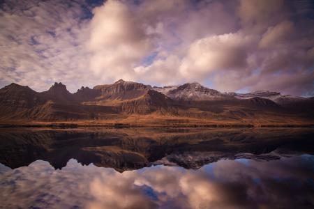 冰岛,4k,5k壁纸,山,河,云（水平）
