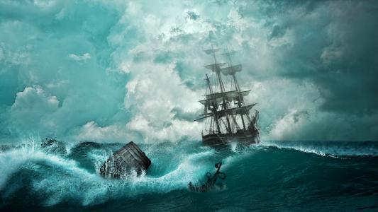 海盗船,海洋,4K