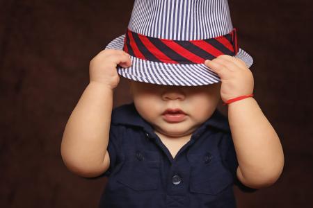 可爱的男婴,帽子,样式,高清,4 k