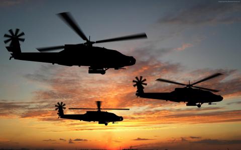 波音AH-64D阿帕奇,攻击直升机,美国陆军,美国空军（水平）
