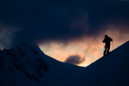 阿拉斯加,Degrees North,Xavier De Le Rue,旅行,滑雪,snowbording,冬天,山（水平）