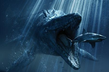 侏罗纪世界,恐龙,2015年最佳电影,电影,鲨鱼,恐龙（水平）