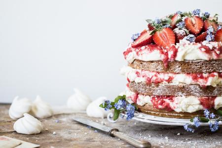 生日蛋糕,食谱,草莓,5K（水平）