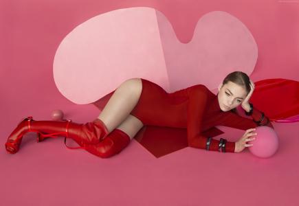 Kasia Bielska,顶级时装模特,模特,粉色（水平）