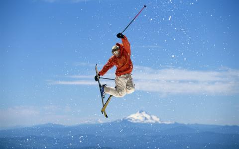 滑雪,特技,高清