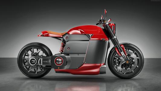 特斯拉模型M,电动,摩托车,红色,摩托车未来（卧式）