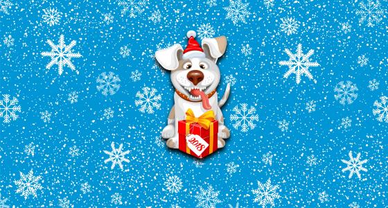 圣诞节,新年,雪,狗,可爱的动物,8K（水平）