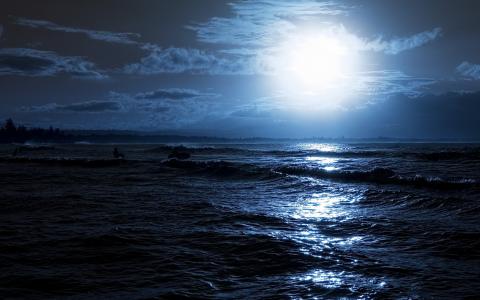 月亮,海,几点思考,高清