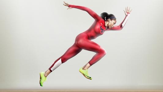 Allyson费利克斯,耐克,跑步,运动员,女性,红色（水平）