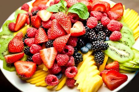 水果,浆果,草莓,覆盆子,黑莓,猕猴桃（水平）