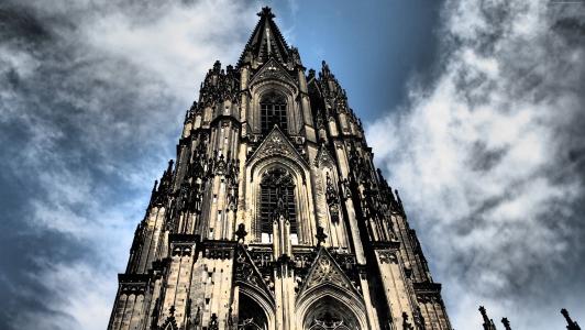 德国科隆大教堂,科隆,天空,4k（水平）