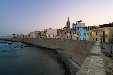 意大利阿尔盖罗海岸城市风景