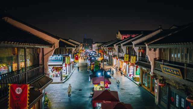 浙江杭州清河坊夜景图片