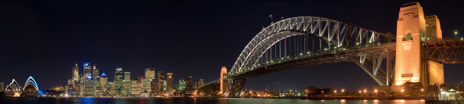 夜晚下的悉尼港口大桥图片