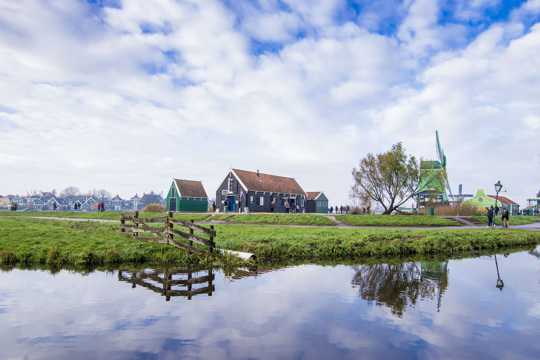 荷兰桑斯安斯的风车景象图片