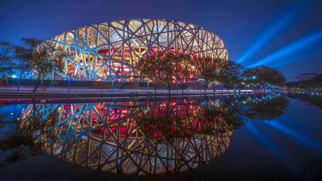 北京鸟巢体育馆景象图片