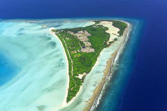 马尔代夫珊瑚岛航拍风光