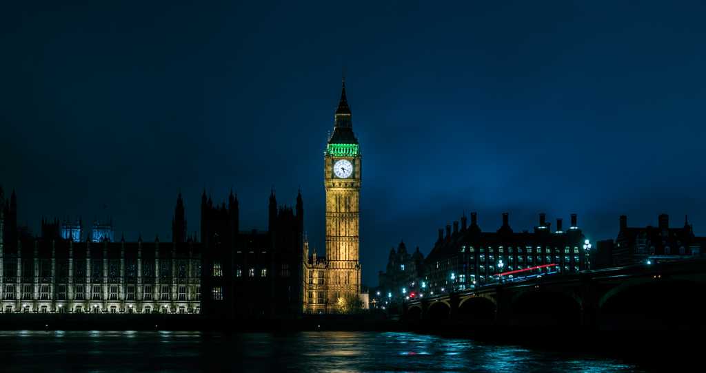 夜色下的伦敦大本钟图片
