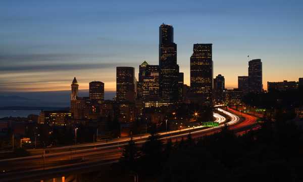 美国前卫的西雅图建筑景象图片