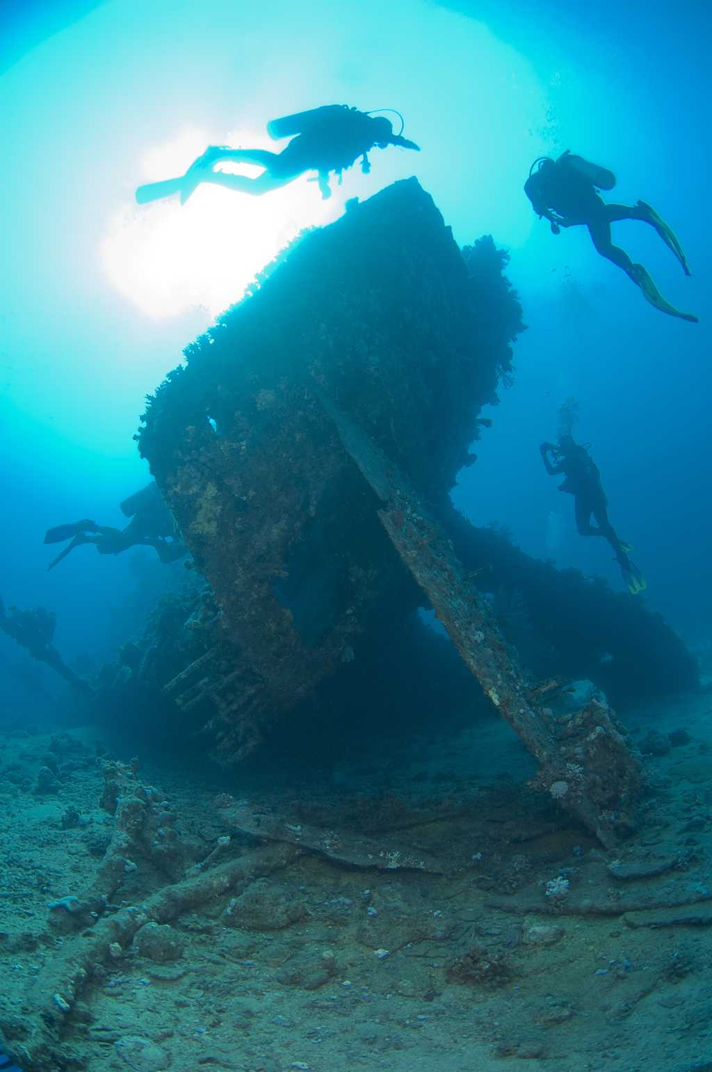 海底沉船景象图片