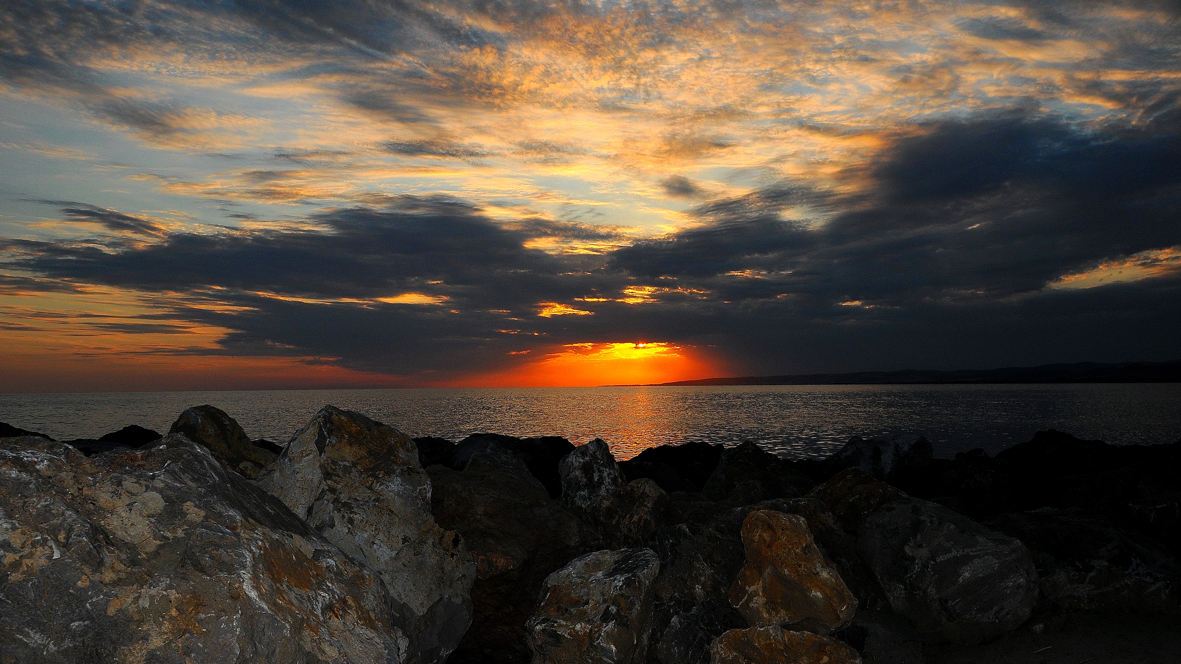 夕阳大海 真实照片图片