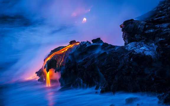 壮观的火山自然风光图片
