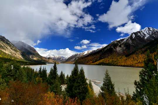 西藏拉萨河景色高清图片