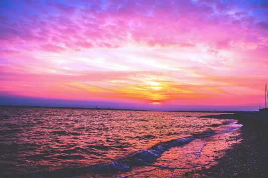 日落海洋唯美自然风光图片