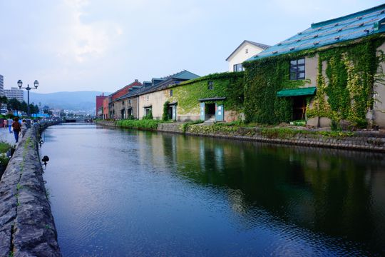 日本北海道小樽运河景色图片