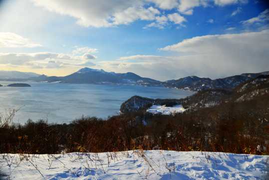 日本北海道洞爷湖风光图片