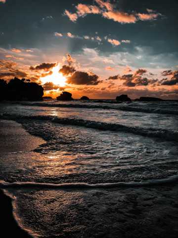 海上朝阳自然景致图片素材