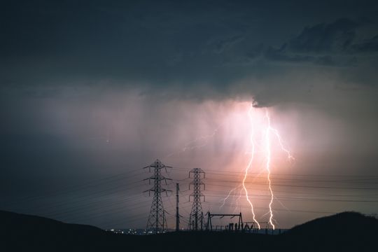 雷电交加气象景观图片