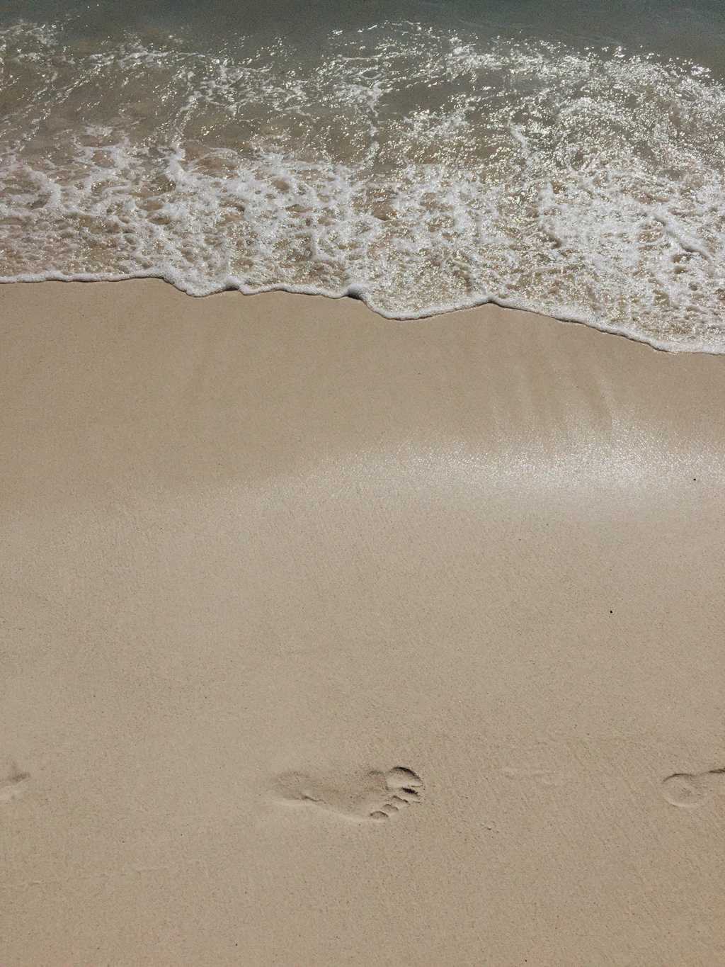 海滩上的脚印图片