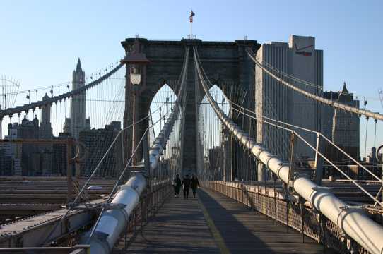 美国纽约布鲁克林大桥景色图片