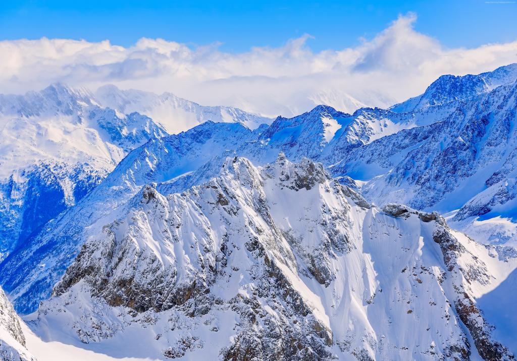 阿尔卑斯山,瑞士,山,雪,4k（水平）