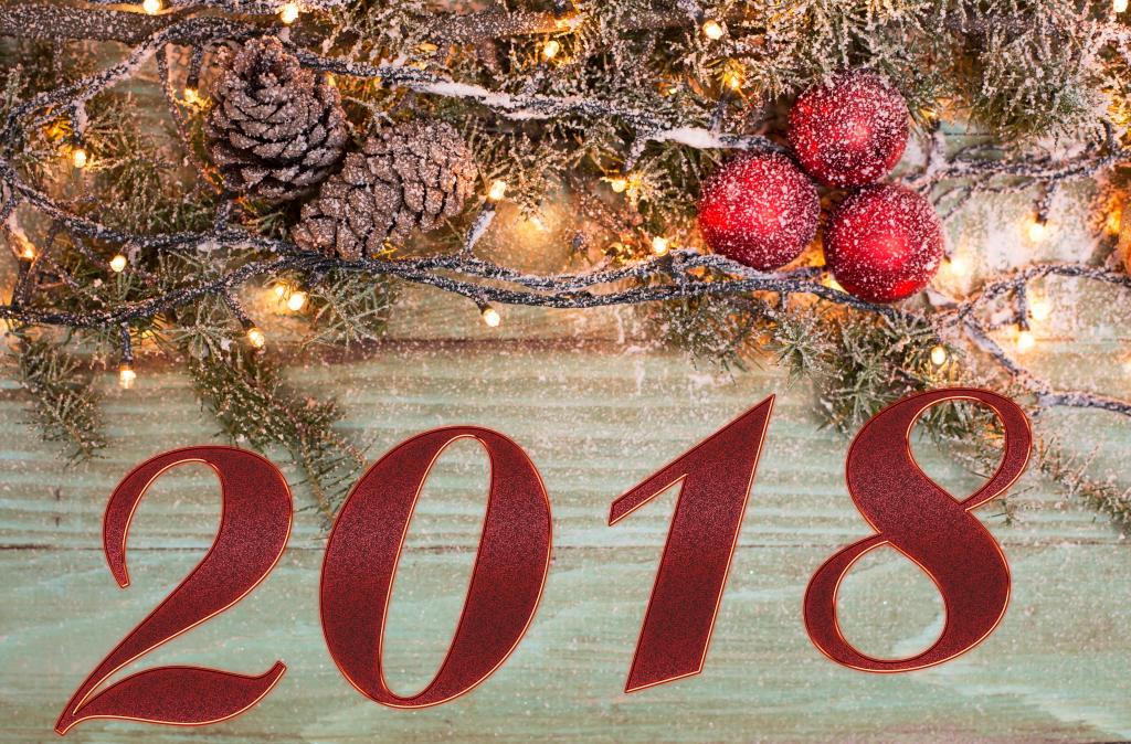 圣诞节,新年,2018年,枞树,球,装饰,5K（水平）