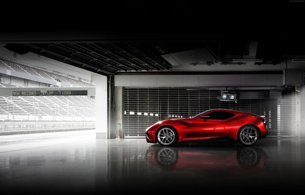 Icona Vulcano,超级跑车,Icona,Н-Turismo,混合动力,上海,跑车,红色,侧面（水平）